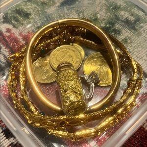 Jewelry Gold flakes, Silver, Gold plate, Gems